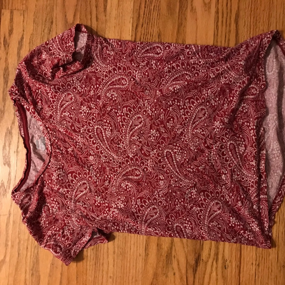 maroon paisley girls shirt